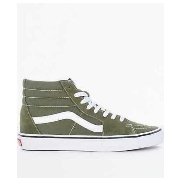 VANS WINTER MOSS GREEN TRUE WHITE SKATE SHOES - Picture 5 of 6
